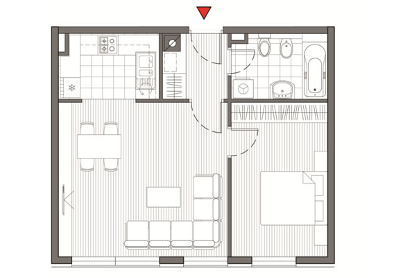 Projekt stana od 50 m2 - 4 različita rasporeda prostorija
