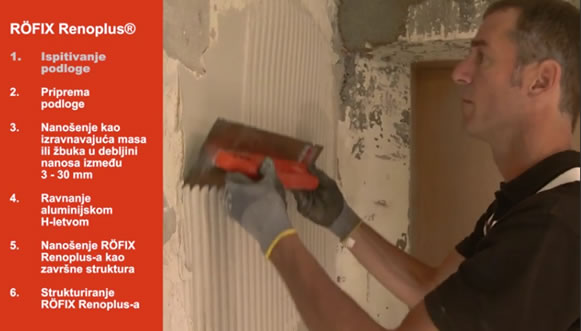 VIDEO: Priprema podloge i nanošenje žbuke za renoviranje i izravnavanje RÖFIX Renoplus®