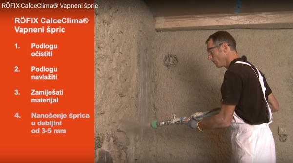 VIDEO: Nanošenje vapnenog šprica RÖFIX CalceClima ®