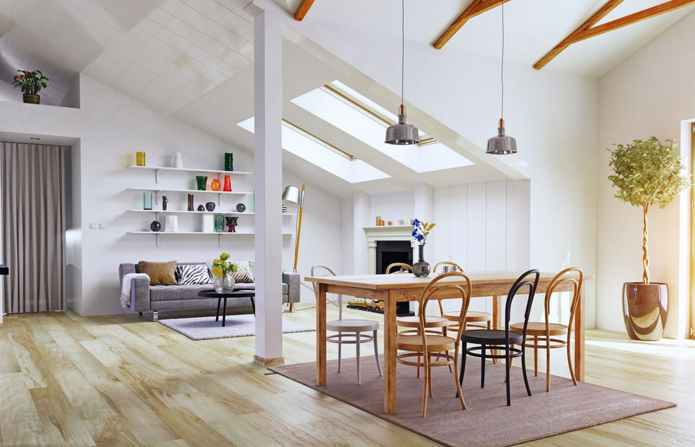 Stupovi i grede u potkrovlju: Ideje za uređenje