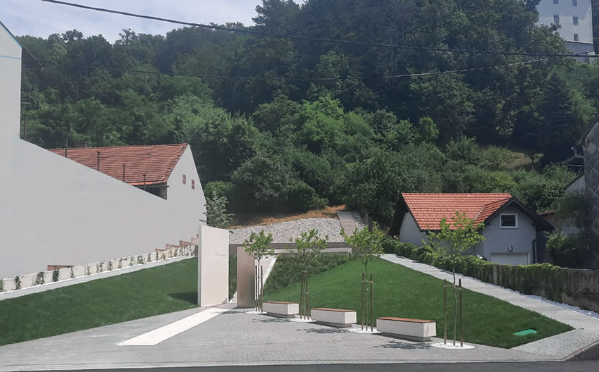 Spomen-obilježje hrvatskim braniteljima u Krapini - izrada propusnog betona za šetnicu