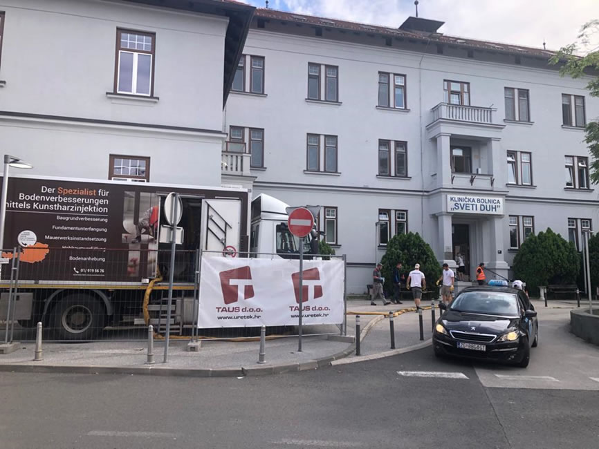 Izvođenje sanacije temeljnog tla ispod objekata Kliničke bolnice Sveti Duh