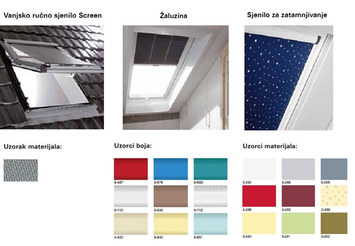 ROTO DESIGNO - dodatna oprema za krovne prozore (vanjsko i unutarnje sjenilo, žaluzina)