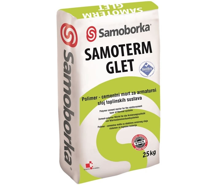 SAMOTERM GLET - Polimer-cementna masa za gletanje izolacijskih ploča kod izvedbe toplinskih sustava