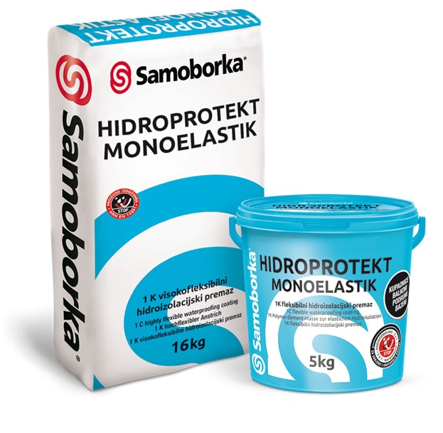 HIDROPROTEKT MONOELASTIK - 1k visokoelastična hidroizolacijska masa za zidove, podove, terase...