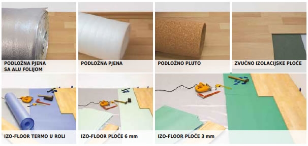 Podloge kod plivajućeg montiranja podnih obloga (laminati, panel parketi)
