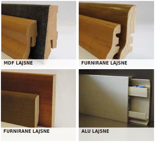 Završne lajsne (MDF, masivne, PVC)