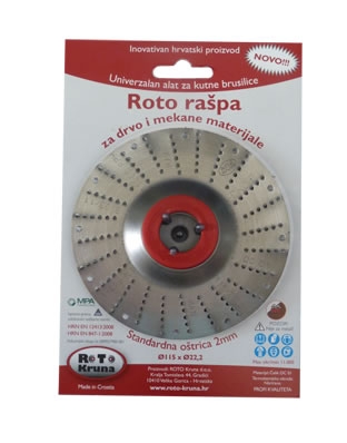 Roto rašpa fi 115x22 srednja oštrica 2,0 mm