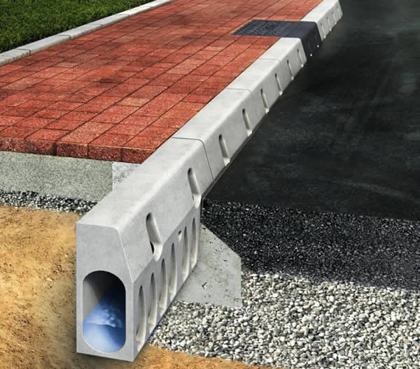 Rubni kamen s integriranim linijskim kanalom ACO DRAIN® KerbDrain®