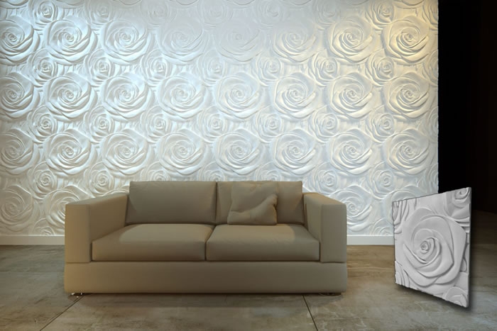 3D zidni panel model ROSE ili RUŽA