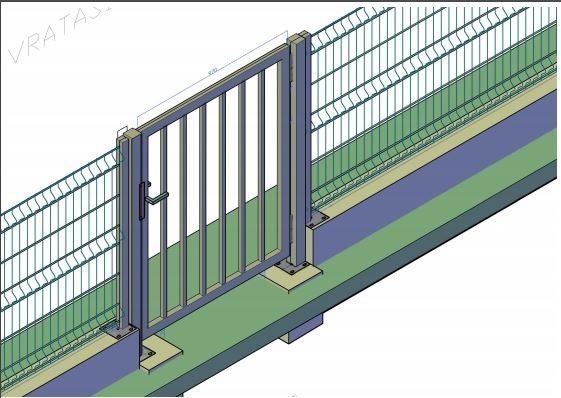 Dvorišna pješačka vrata š/v 1000x1200mm, zelena ili tamno siva (antracit)