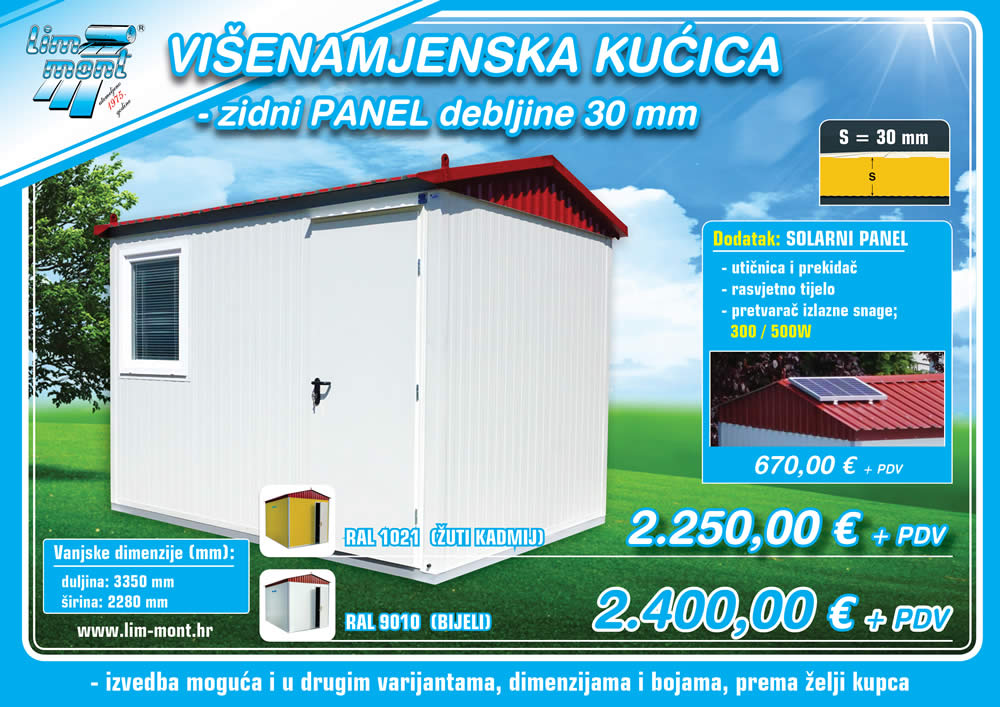 Višenamjenska kućica - izolirani zidni panel 30 mm