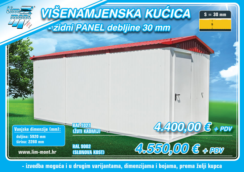 Višenamjenska kućica - izolirani zidni panel