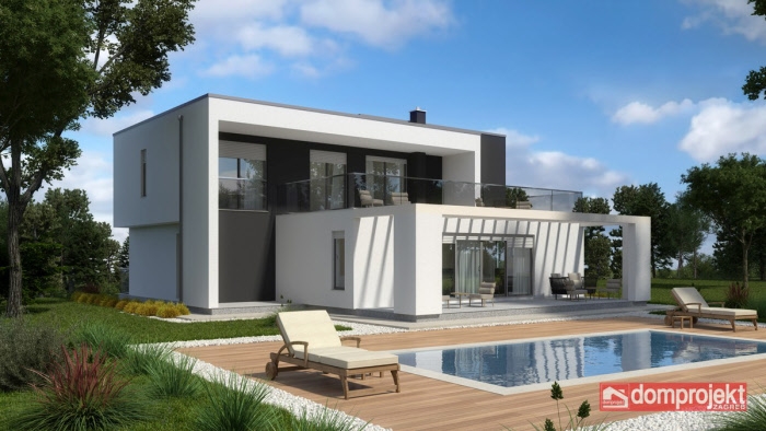 Domprojekt niskoenergetske montažne kuće: EVELYN - katnica (231,10 m²)