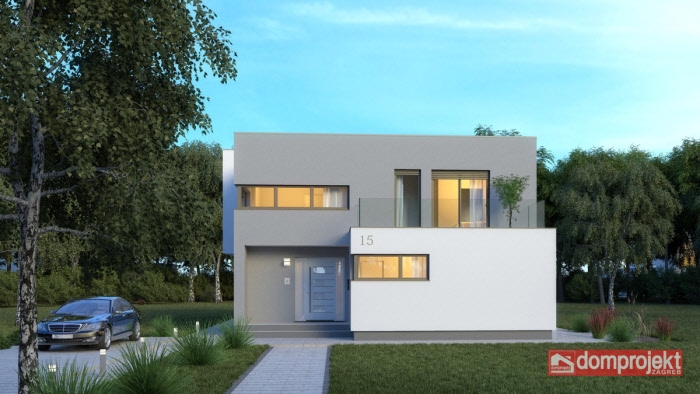 Domprojekt niskoenergetske montažne kuće: GIULIETTA - katnica (192,20 m²)