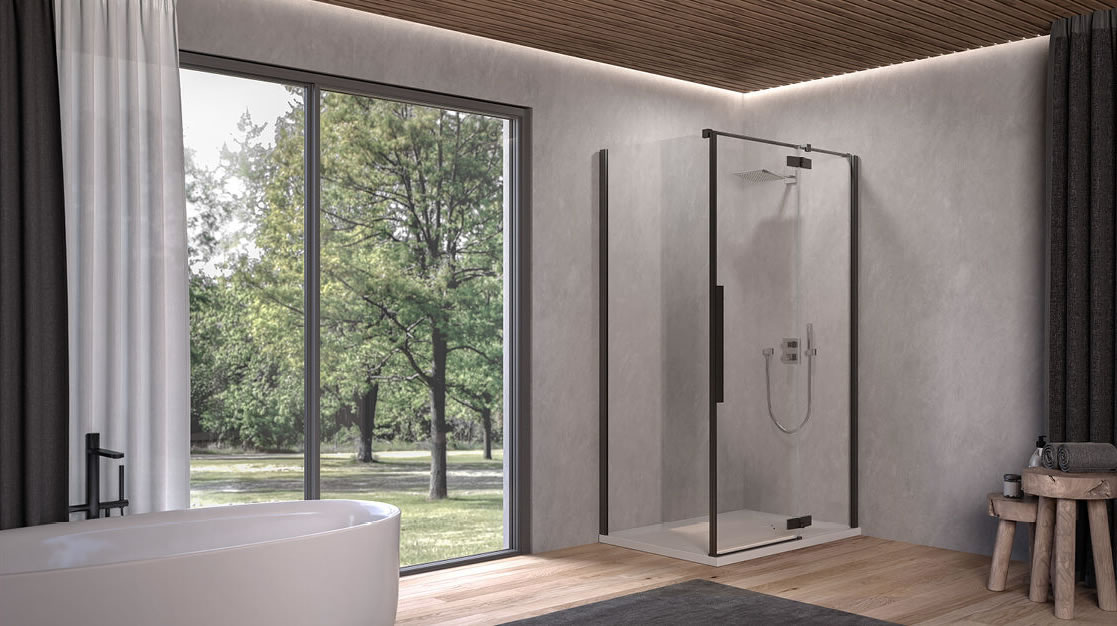 Tuš kabina POLARIS D + W Black