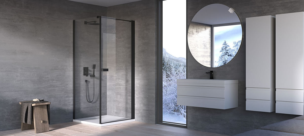Tuš kabina ANDROMEDA D + W Black