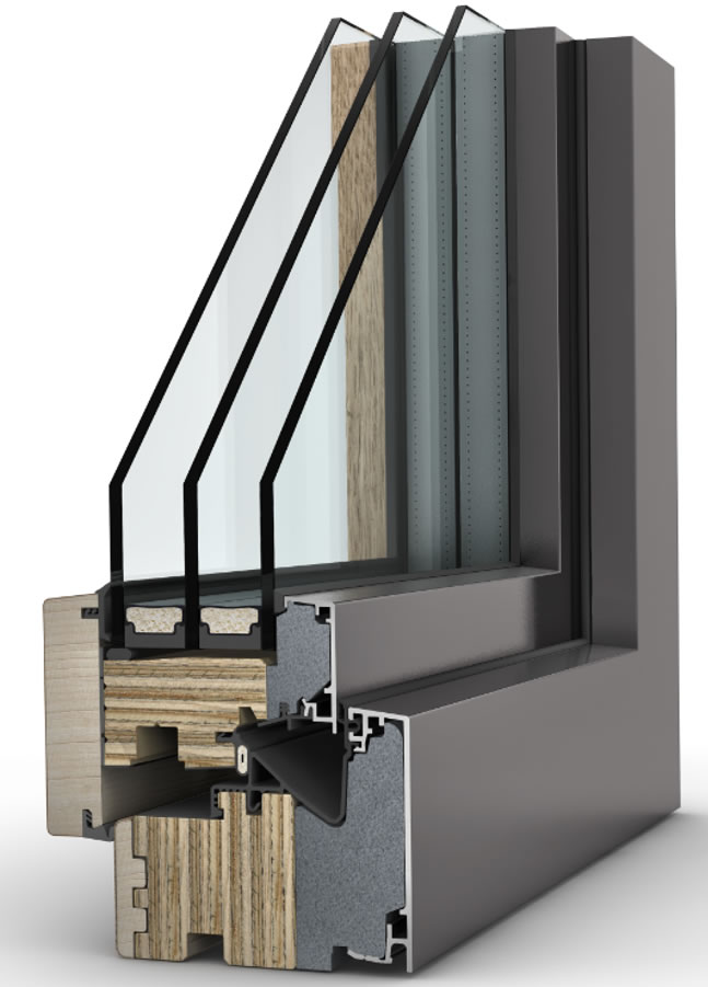 Drvo-aluminij prozori HF 510 home pure