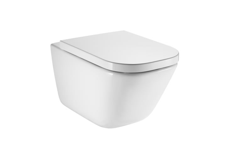 SQUARE - WC od sanitarnog porculana s odvodom u zid Rimless (viseći) THE GAP
