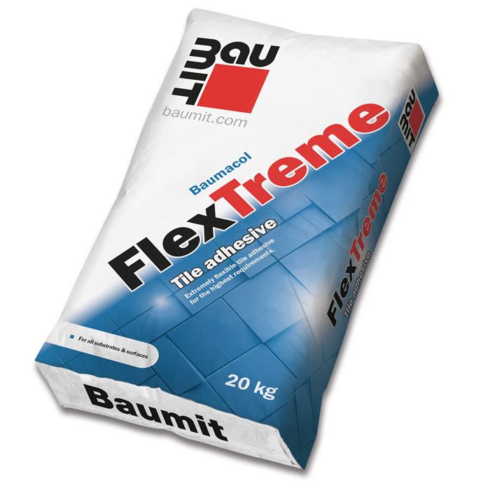 Izuzetno fleksibilno S2 ljepilo za keramiku i kamen Baumit Baumacol FlexTreme