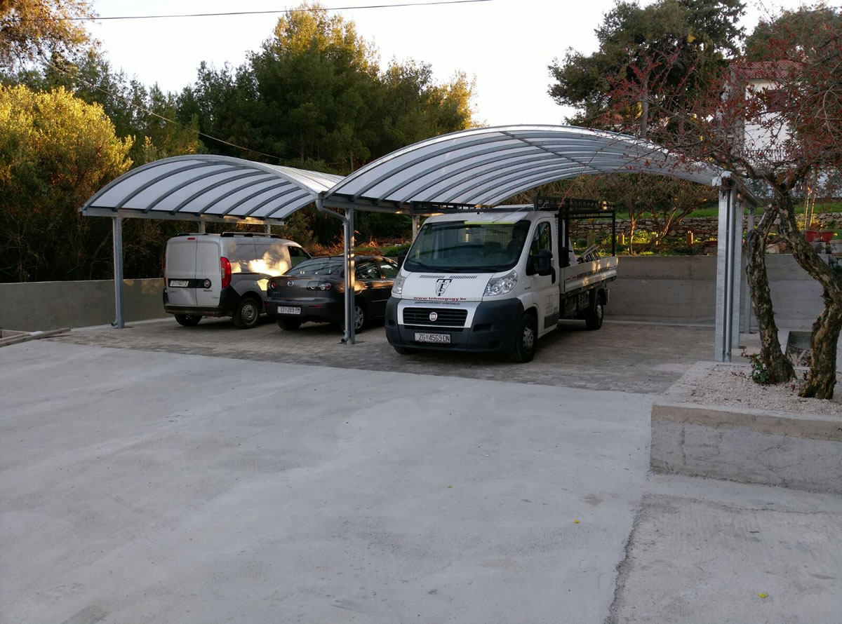 Vruće cinčane lučne nadstrešnice parkirališta