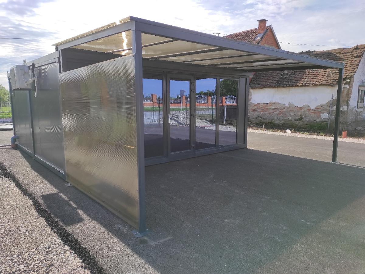 Dupli stambeni kontejner s nadstrešnicom 6x6m