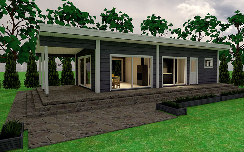 Drvena montažna kuća LUX (65m2)