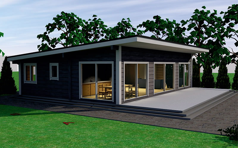 Drvena montažna kuća LUX (105m2)