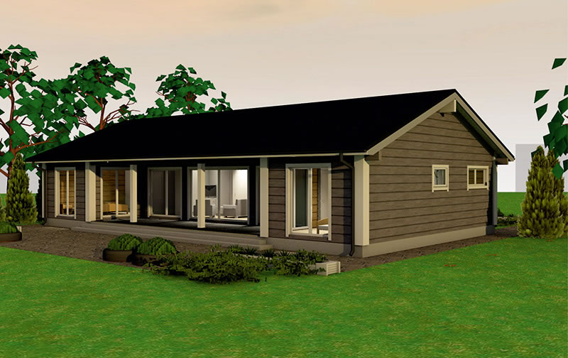 Drvena montažna kuća KOMMODORI (130m2)