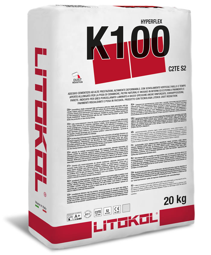 HYPERFLEX K100 - Cementno ljepilo za podne i zidne keramičke pločice za unutarnje i vanjske prostore