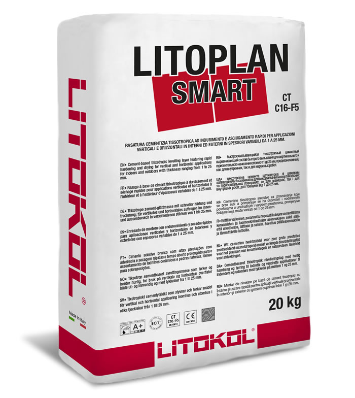 LITOPLAN SMART - Cementni tiksotropni nivelirajući malter za izravnavanje površina u unutarnjim i vanjskim prostorima