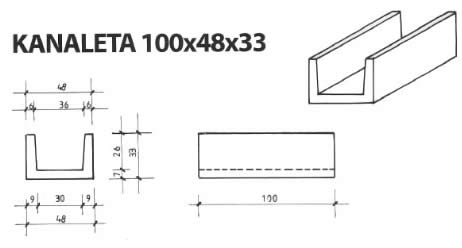 Betonska kanaleta 100x48x33 cm