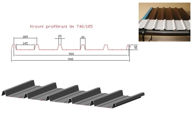 Krovni profilirani lim T40/185