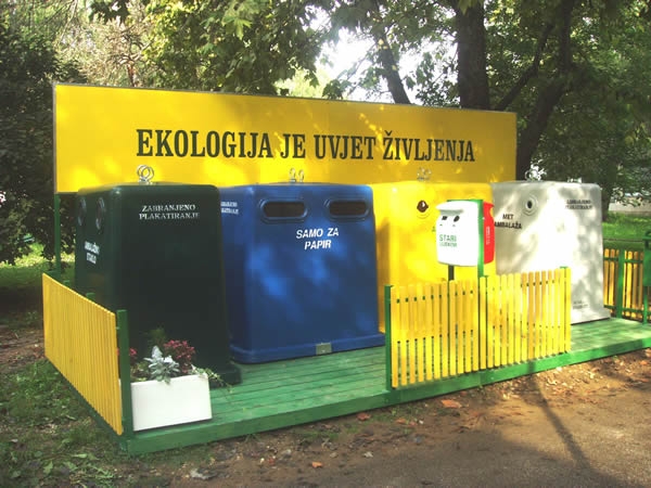 Zeleni otok - kontejneri za papir, staklo, PET i MET, stari lijekovi i baterije