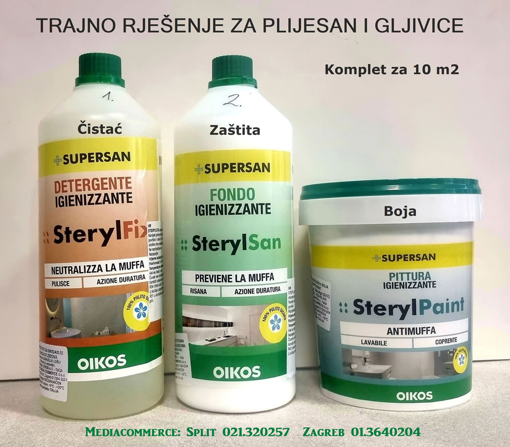 STERYL Line akrilni ekoproizvodi za rješenje problema gljivica na zidnim površinama