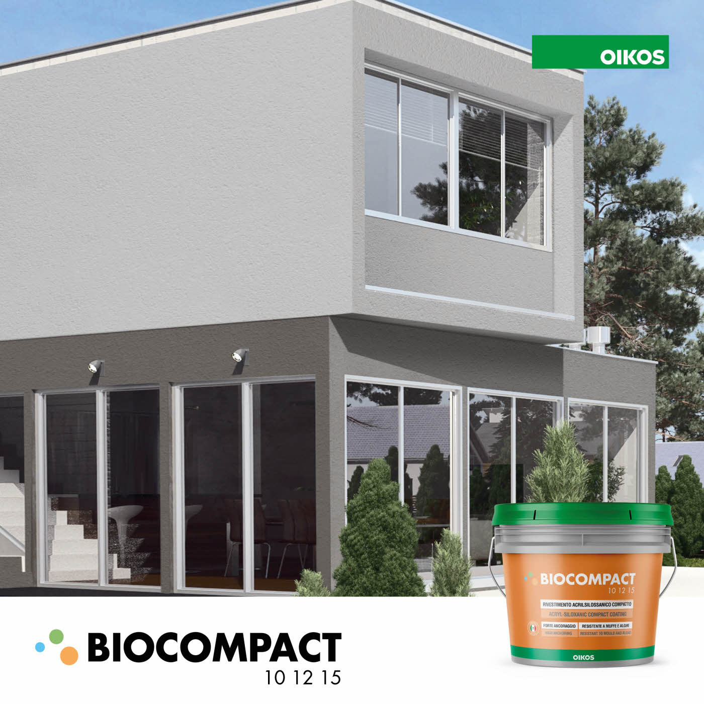 BIOCOMPACT - siloksan fasadne boje i žbuke s elastomerima koji rade s površinom