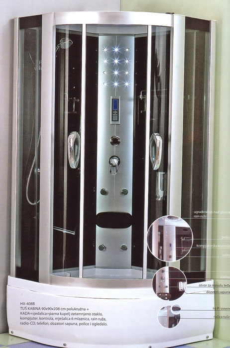 Hidromasažna tuš kabina HX-408B - polukružna