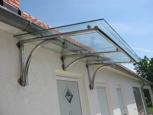 Nadstrešnica inox - staklo