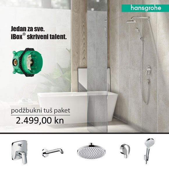 Do kvalitetne kupaonice uz HANSGROHE podžbukni tuš set