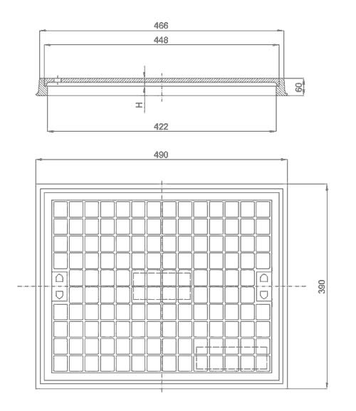 Pravokutni kanalizacijski poklopci 450x350 mm