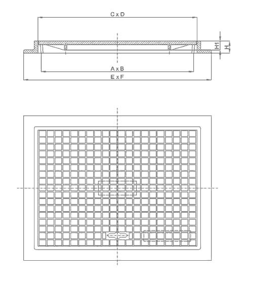 Pravokutni kanalizacijski poklopci 500x350 mm, 660x520 mm