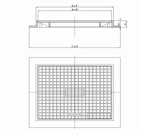 Pravokutni kanalizacijski poklopci 520x370 mm