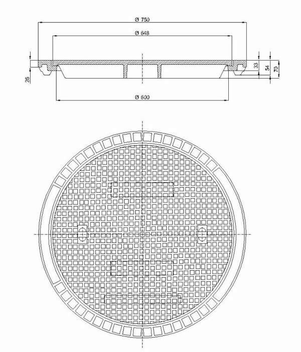 Okrugli kanalizacijski poklopci Ø 600 mm, puni - art. 307B