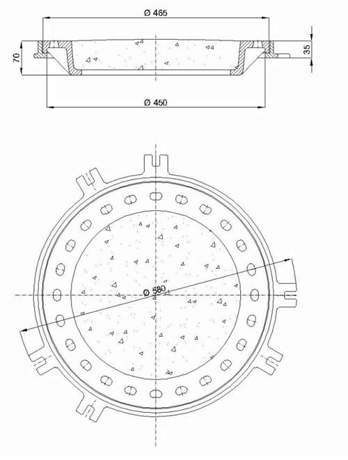 Okrugli kanalizacijski poklopci Ø 450 mm, s betonskom ispunom