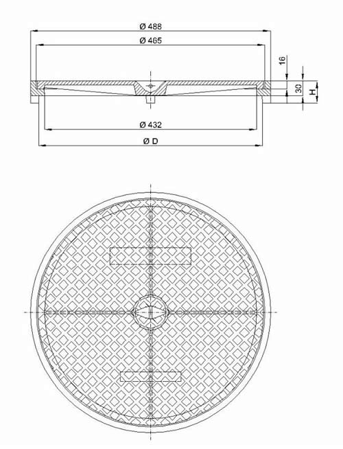 Okrugli kanalizacijski poklopci Ø 450 mm, puni