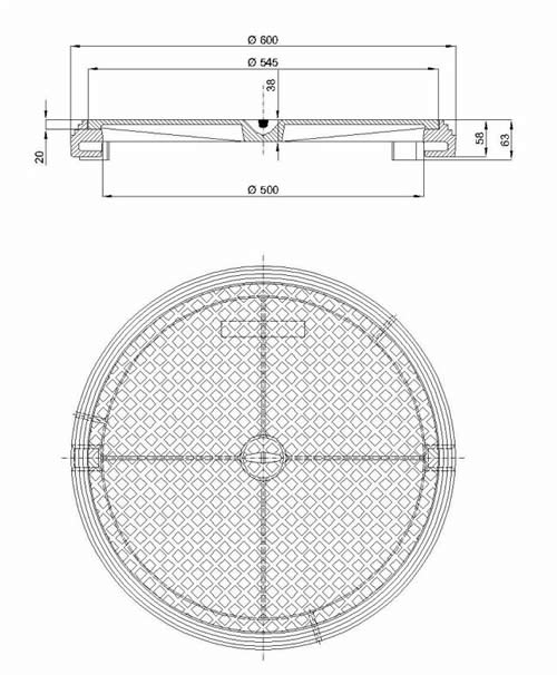 Okrugli kanalizacijski poklopci Ø 500 mm, puni